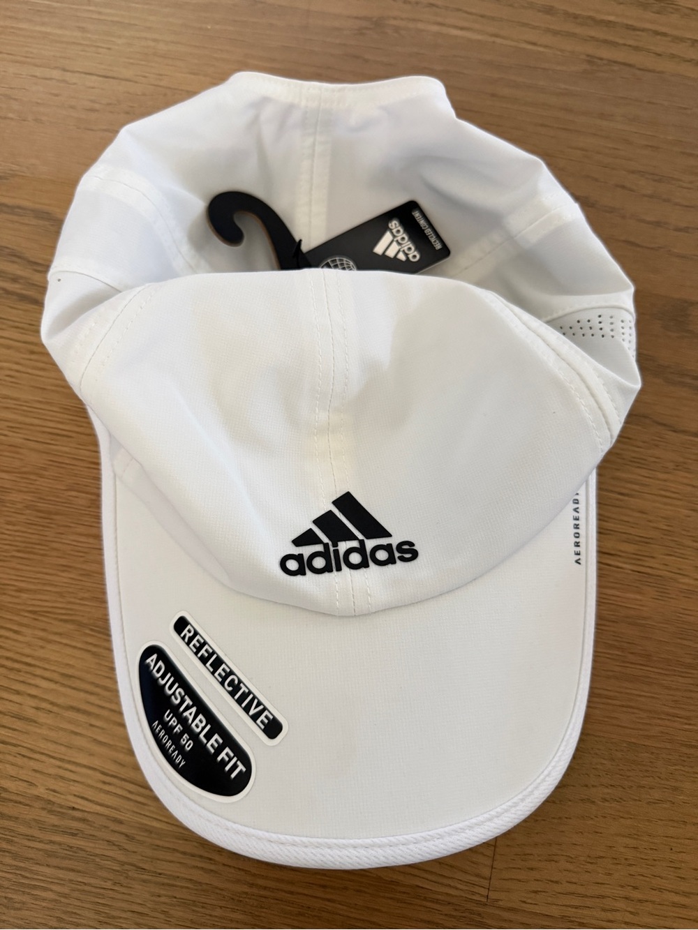 adidas White Performance Cap with Black Logo